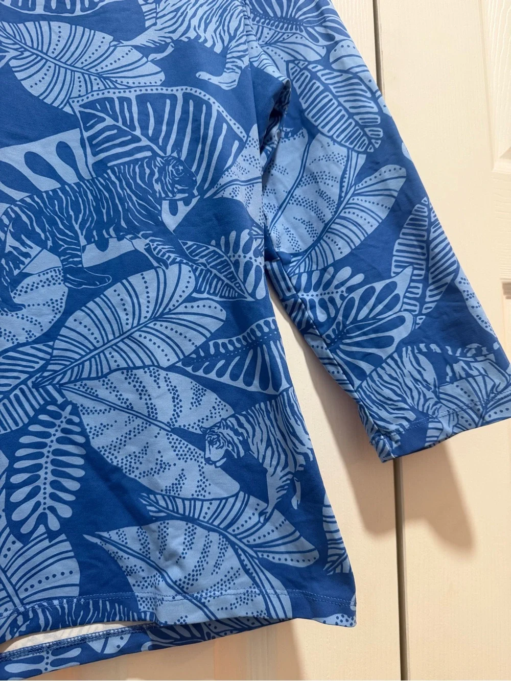 J.Mclaughlin Shirt Sahara Palm Tiger Palm Leaves XL